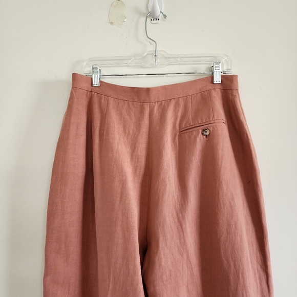 NWT Liz Claiborne Relaxed Fit Peach Colored Pleated Front Silk Trousers sz 16 - Picture 6 of 10